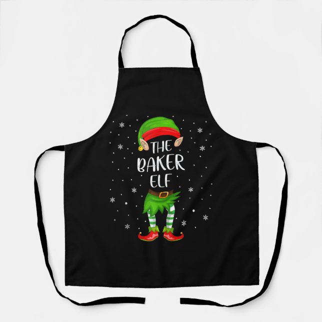 Delantal Baker Elf Xmas Fiesta Navidades familiares coincid (Anverso)
