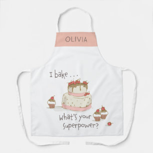 Delantal Baker personalizado horneo ¿Cuál es tu superpoder?