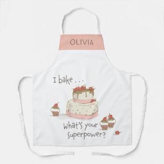 Delantal Baker personalizado horneo ¿Cuál es tu superpoder?