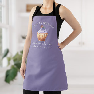 Delantal Bakery Baking Cupcake Blueberry Purple Cute