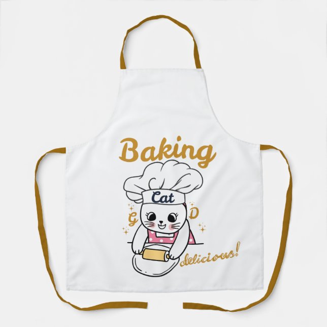 Delantal Baking Cat-DELICIOSO Diseño bueno - Cuto de gato (Anverso)