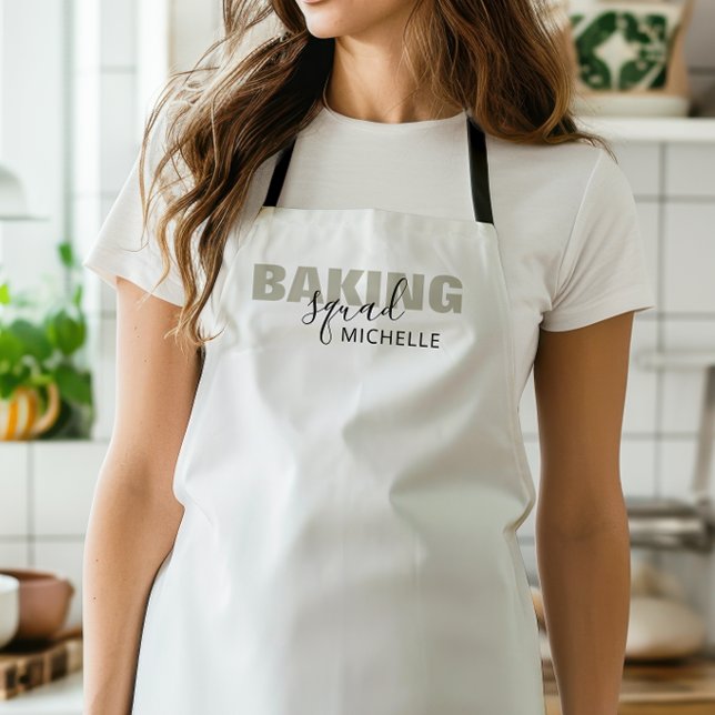 Delantal Baking Crew Simple Text Matching Group Name (Subido por el creador)
