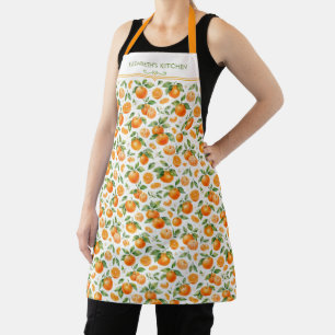 Delantal Baking de cocina de cítricos naranja acuarela