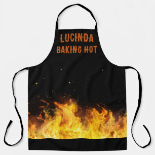 Delantal Baking Hot Chef Flames Personaliza