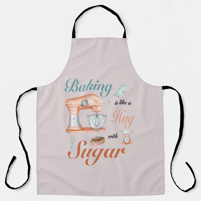 Delantal Baking Hugs Sugar design for bakers & Pastry chefs (Anverso)