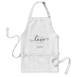 Delantal Baking is Love made Comble Tan Navy Script de la M