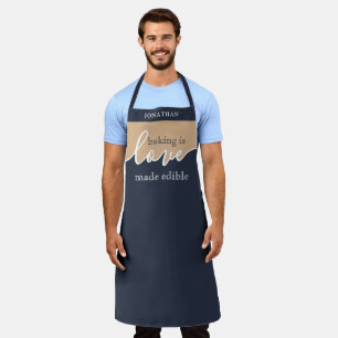 Delantal Baking is Love made Edible Script Apron