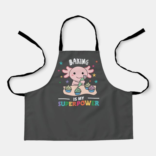 Delantal Baking is My Superpower Sweet Axolotl Cakt Stainle (Anverso)