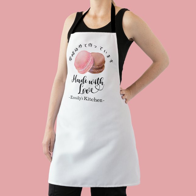Delantal Baking Macaron Pastry Chef Cute Modern Watercolor (Subido por el creador)