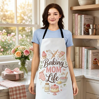 Delantal Baking Mom Life All-Over Print Apron - Cute Pastel