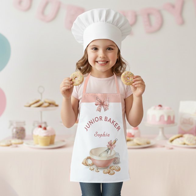 Delantal Baking Party Girls Birthday Elegant Bowl & Whisk (Subido por el creador)