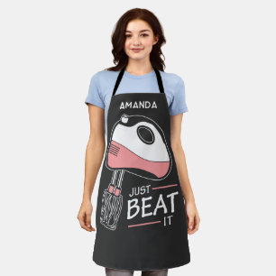 Delantal Baking Pun Just Beat It Funny Personalized