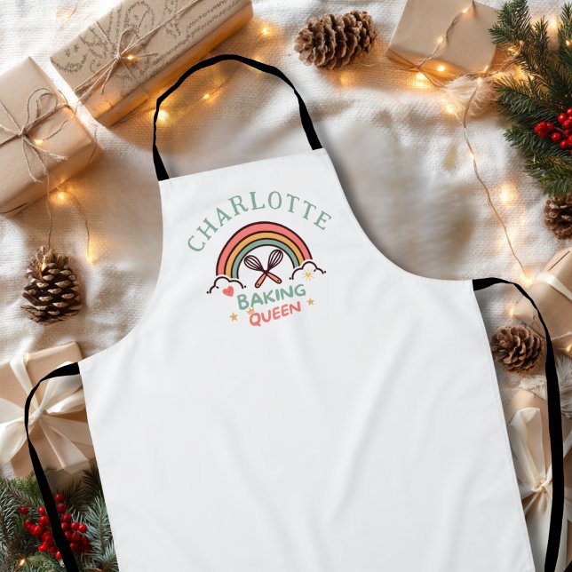 Delantal Baking Queen or King- Rainbow- Custom (Baking Queen or King- Rainbow- Custom Apron)
