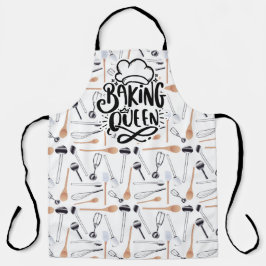Delantal Baking Queen Over Print Apron