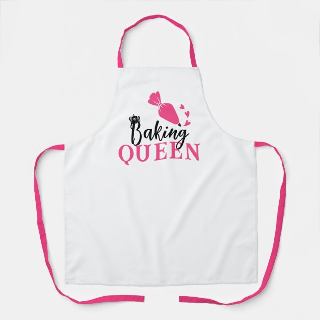 Delantal Baking Queen Pastry Chef Cupe Pink Piping Bolsa (Anverso)