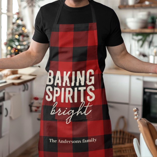 Delantal Baking Spirits Bright Buffalo Plaid Christmas  (Subido por el creador)