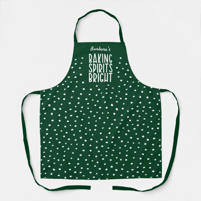Delantal Baking Spirits Bright Funny Green Polka Dot (Anverso)
