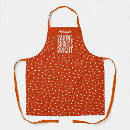 Delantal Baking Spirits Bright Orange Polka Dot Thanksgivin