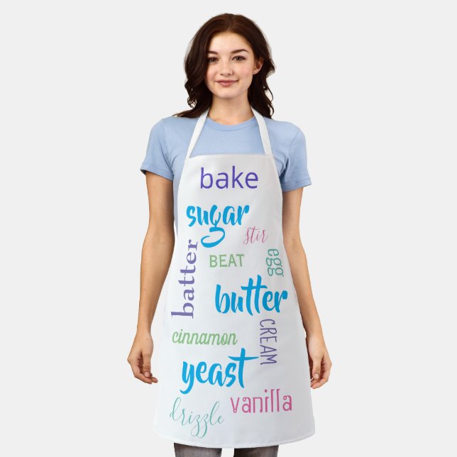 Delantal Baking Words Fun Kitchen Apron (Gastado)