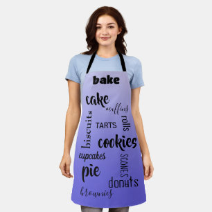 Delantal Baking Words Lavender Kitchen Apron