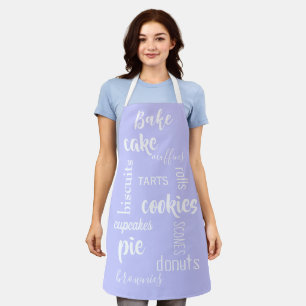 Delantal Baking Words Periwinkle Kitchen Apron