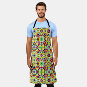 Delantal Baldosas mediterráneas, mosaicos de tinta de alcoh