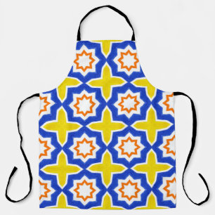 Delantal Baldosas portuguesas antiguas. Azulejos azules y a