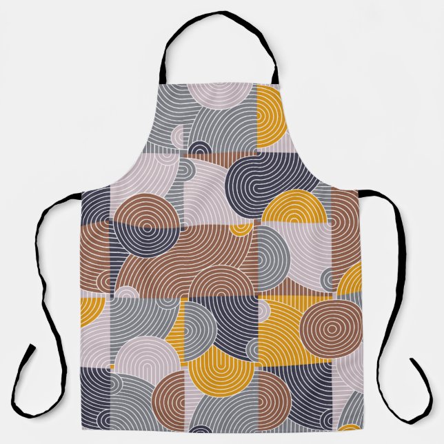 Delantal Baldosas retro 60: Patrón geométrico colorido (Anverso)