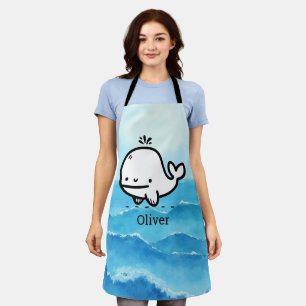 Delantal Ballena bebé adorable - Kawaii Sea Creature Line A
