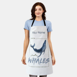 Delantal Ballenas y acuarelas oceánicas Cetacean