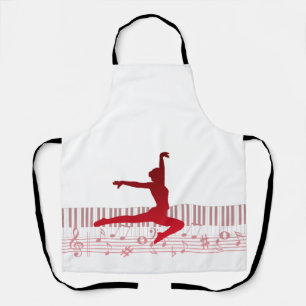 Delantal Ballet dancer on a keyboard