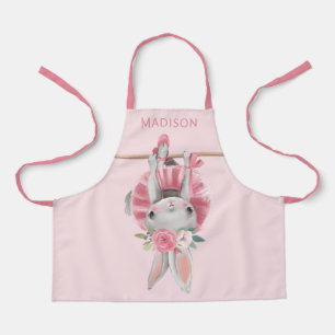 Delantal Ballet de ballet rosa lindo - Bunny personalizado