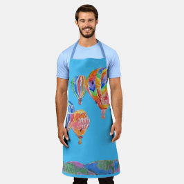 Delantal Balón de aire caliente acuarela Dads Kitchen Apron