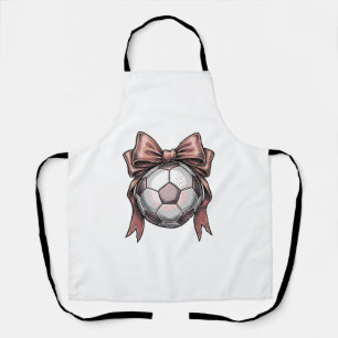 Delantal Balón de Fútbol Vintage con Lazo Rosa