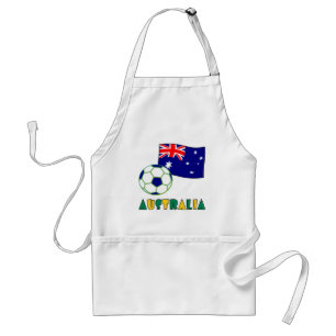 Delantal Balón de fútbol y bandera australiana