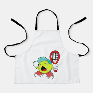 Delantal Balón de tenis con raqueta de tenis