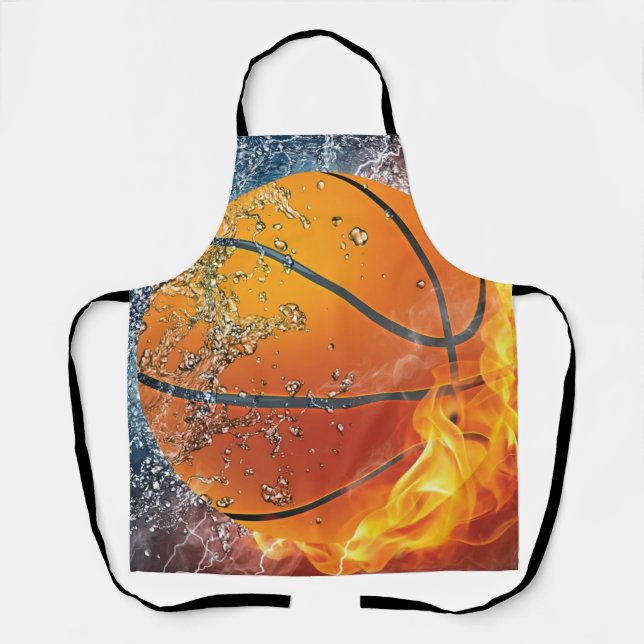 Delantal Baloncesto en llamas (Anverso)