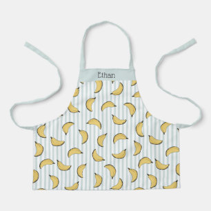 Delantal Banana suave franjas azul y blanca