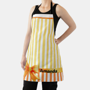 Delantal Banda amarilla y naranja, cinta personalizada