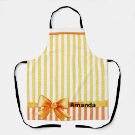 Delantal Banda amarilla y naranja, cinta personalizada