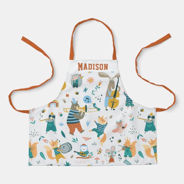 Delantal Banda de animales coloridos (Anverso)