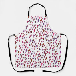 Delantal Banda de aves en rosa y púrpura