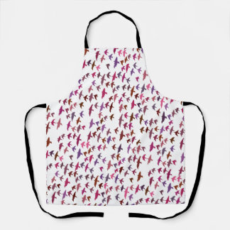 Delantal Banda de aves en rosa y púrpura