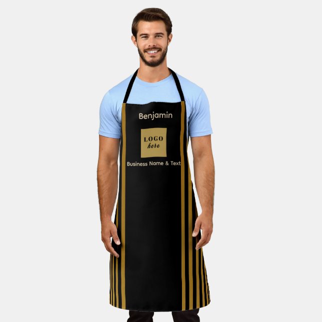 Delantal Banda de oro y negro personalizado (Gastado)