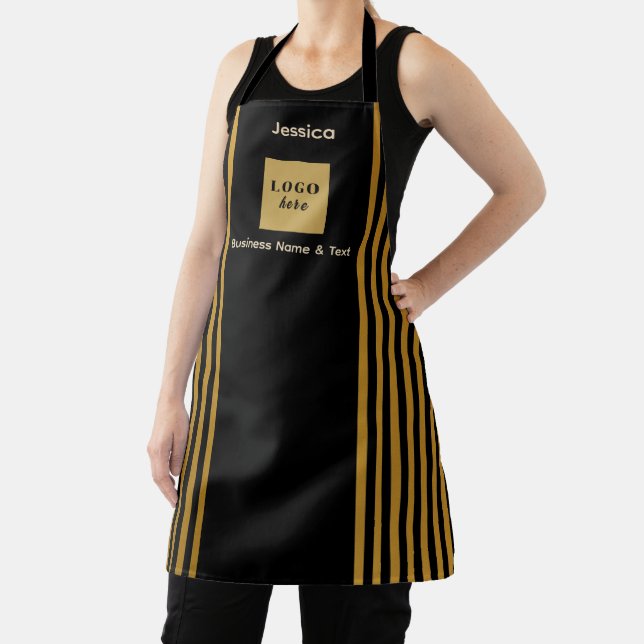 Delantal Banda de oro y negro personalizado (in situ)