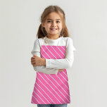 Delantal Banda diagonal blanca en color rosa Personalizado<br><div class="desc">Personalizar para cambiar el color del fondo y el color de la correa; agregue su nombre o foto</div>