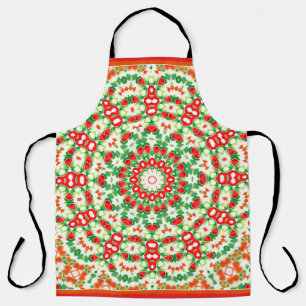 Delantal Bandana Shawl, Naranja brillante, verde