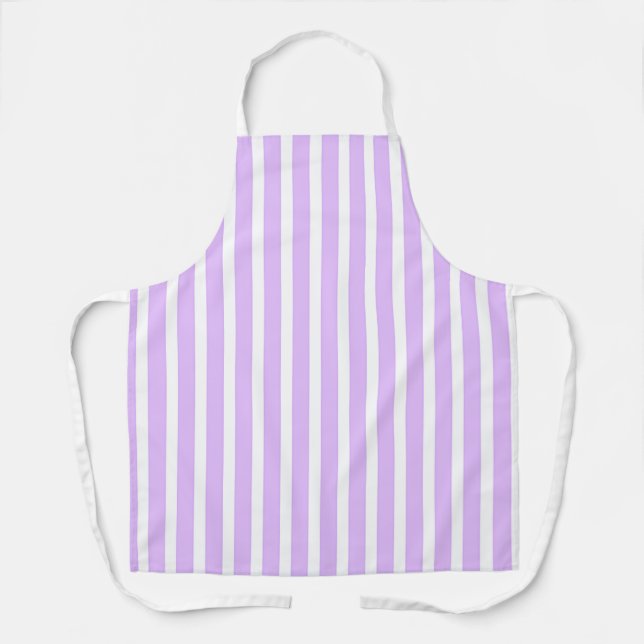Delantal Bandas blancas de lavanda ancha (Anverso)