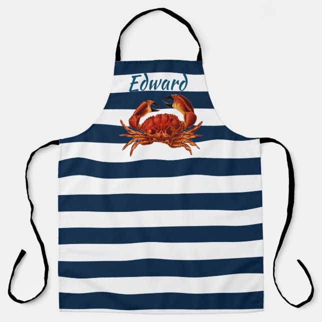 Delantal Bandas náuticas del cangrejo rojo costero