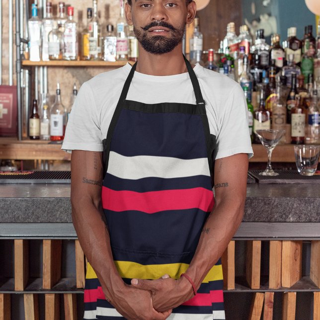 Delantal Bandas uniformes azules (apron)